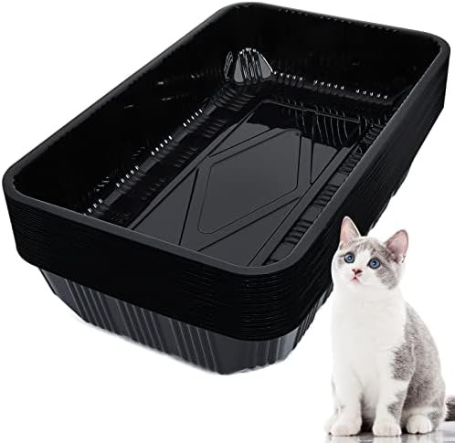Black Disposable Litter Boxes 30 Pack