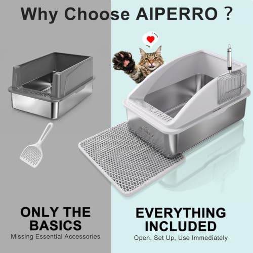 XL enclosed stainless steel cat litter box — photo 3