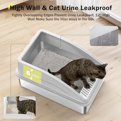 Extra large metal cat litter box with high sides — photo 3
