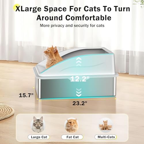 Extra large metal cat litter box with high sides — photo 4