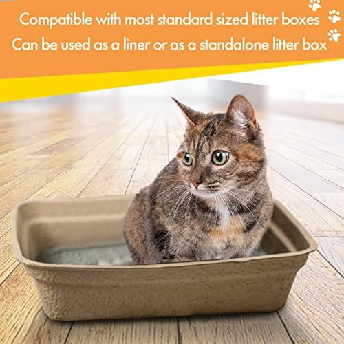 Waterproof Brown Cardboard Litter Boxes 4-Pack — photo 5