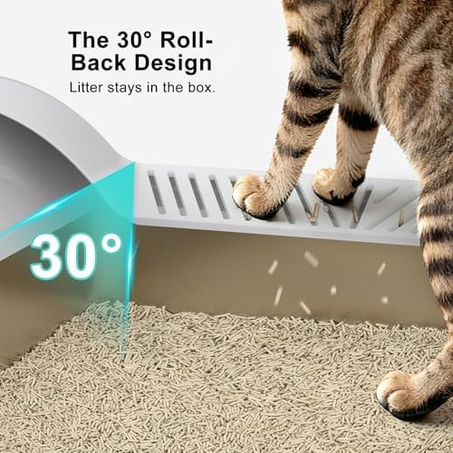 XL enclosed stainless steel litter box silver gray — photo 4