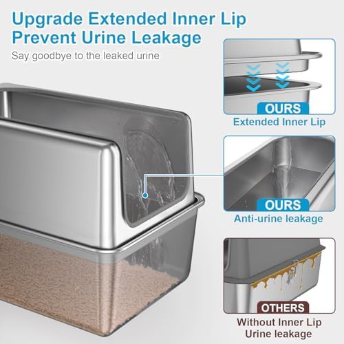 High wall stainless steel extra large litter box — photo 4