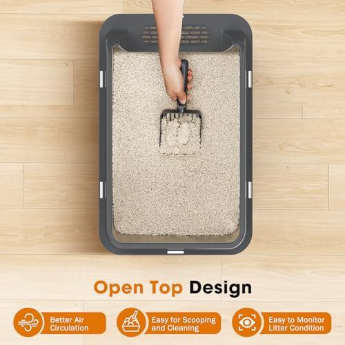 Extra large 2-pack stainless steel litter box with lid — photo 5