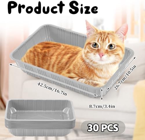 Disposable Grey Litter Boxes 30 Pack — photo 3