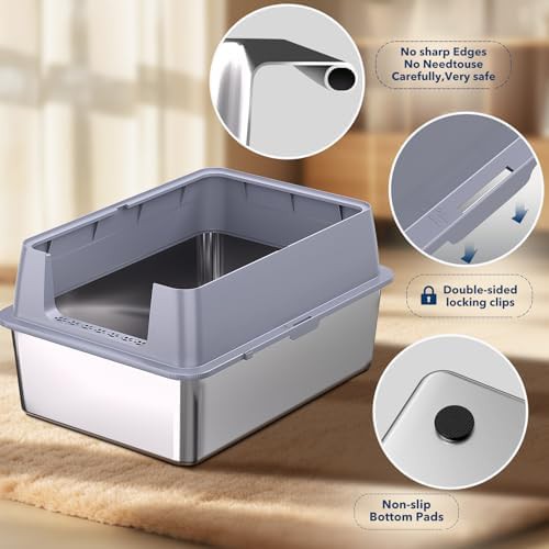 XXL stainless steel multi-cat litter box — photo 5