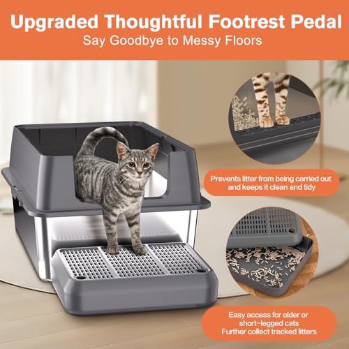 XXL Stainless Steel Litter Box with Lid — photo 4