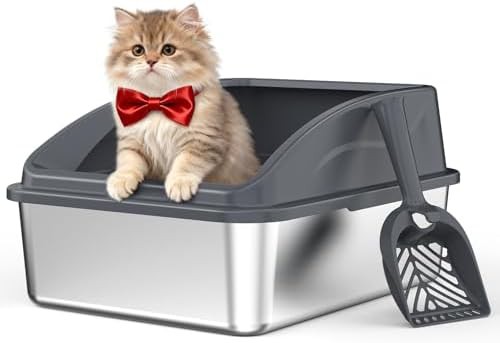 Stainless steel litter box with lid for kitty