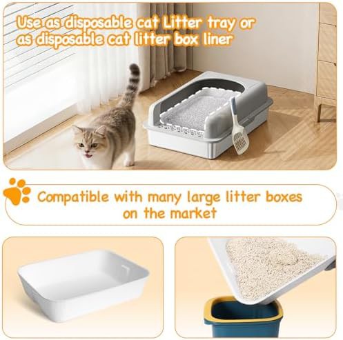Large white disposable litter boxes 6-pack — photo 4