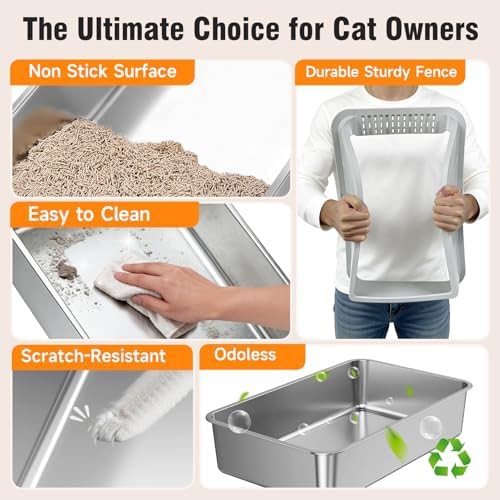 Large stainless steel litter pans 2-pack — photo 4