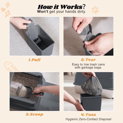 Enclosed stainless steel cat litter box with lid — photo 5