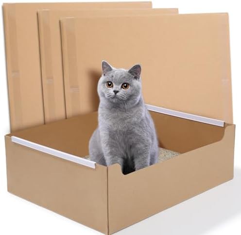 Foldable waterproof cardboard cat litter boxes