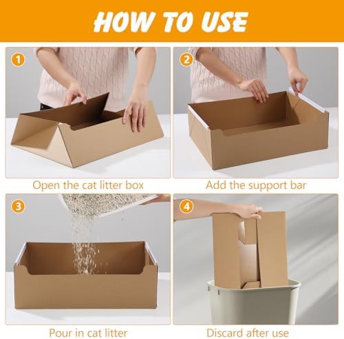 Foldable waterproof cardboard cat litter boxes — photo 5