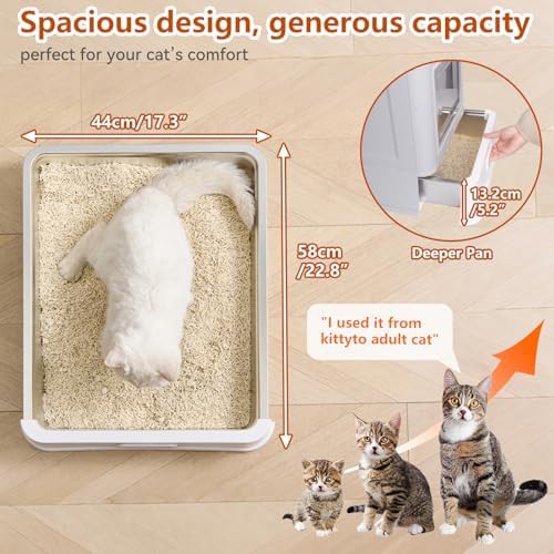 Enclosed stainless steel cat litter box — photo 4